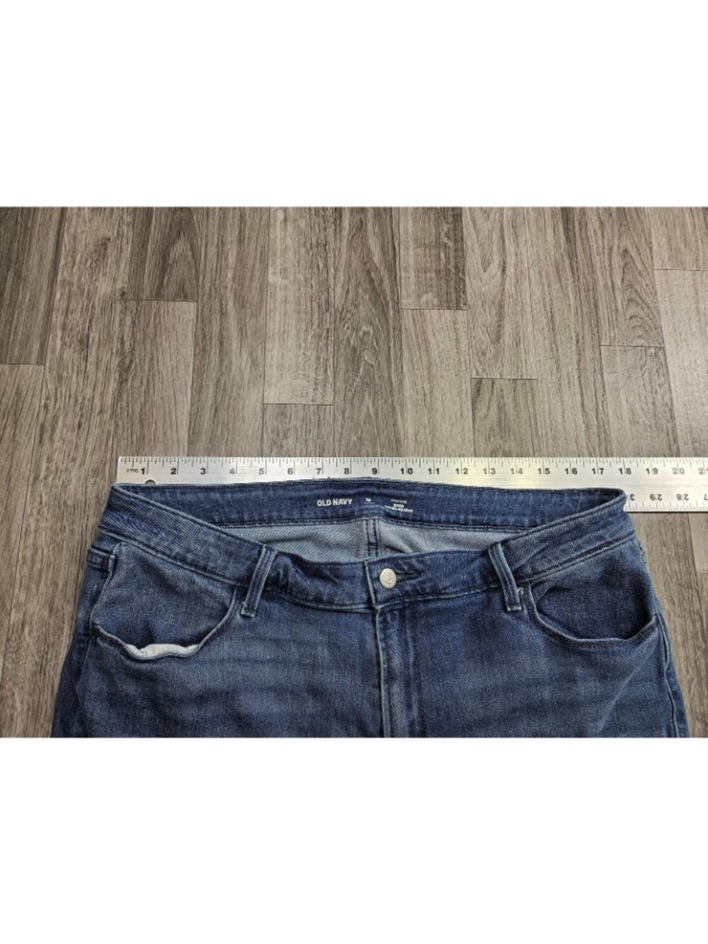 Old Navy High Rise Wow Super Skinny Jeans Womens 16 Petite Blue Med Wash Stretch - Picture 6 of 10